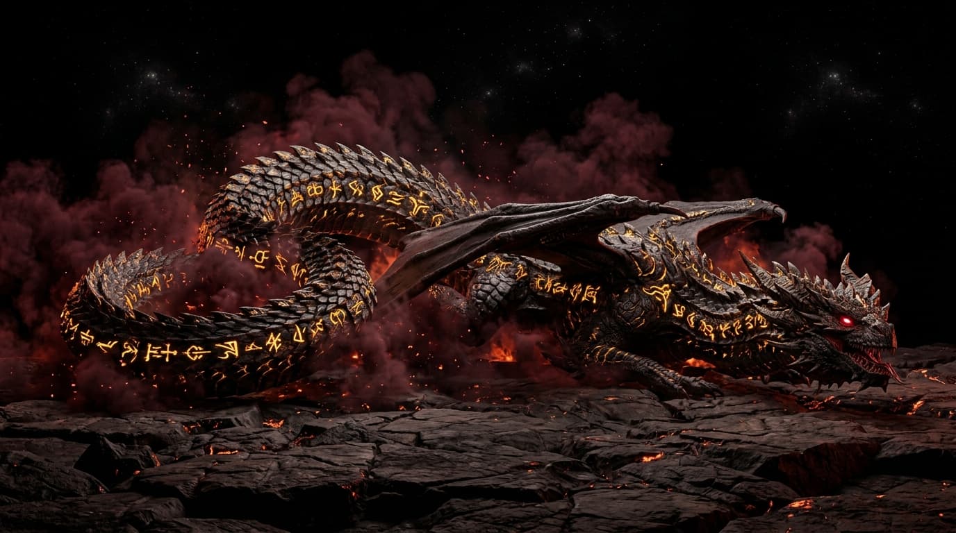 Photorealistic 3D Primordial Dragon Serpent of Lilith